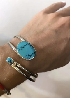 PULSERA ALPACA DOBLE NÁCAR MEDIANA - TAKUARA