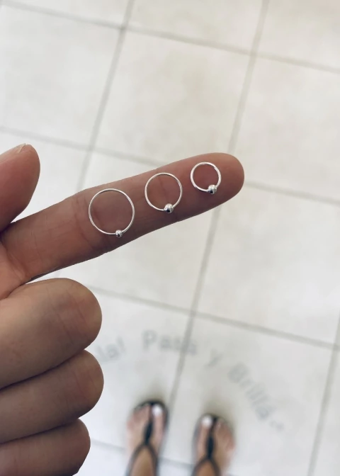 ARGOLLITA PLATA 925 CON UNA BOLITA INDIVIDUAL - comprar online