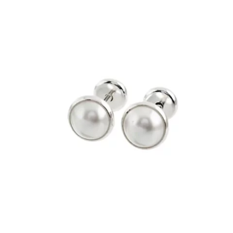 ABRIDORES PLATA 925 MEDIA PERLA ENGARZADA