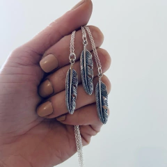 DIJE PLATA 925 PLUMA PAVONADO