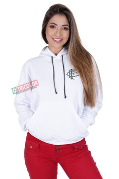Moletom Fluminense Feminino Ffc Branco Com Capuz - Hat Trick