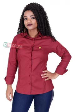 Camisa Social Fluminense Feminina Grená Ffc - Hat Trick - comprar online