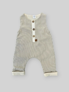 MAMELUCO TUSOR RAYADO BEIGE - comprar online