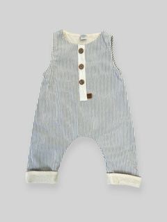 MAMELUCO TUSOR RAYADO CELESTE - comprar online