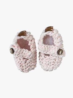 Escarpines de hilo rosa claro NB - comprar online