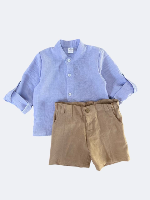CAMISA MAO NIÑOS GASA CELESTE - comprar online