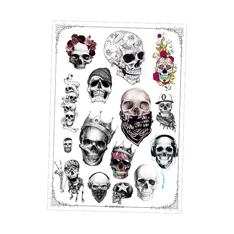 Calaveras #01! Lámina Para Transferencias 21 X 29 Cm