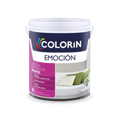 Latex Interior Emoción Blanco Mate 4 Lts Colorín