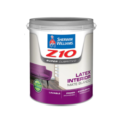 Latex Interior Z10 Mate Blanco 10 Lts Sherwin Williams