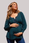 Bata Gestante com Aplique Bordada Inverno - PL