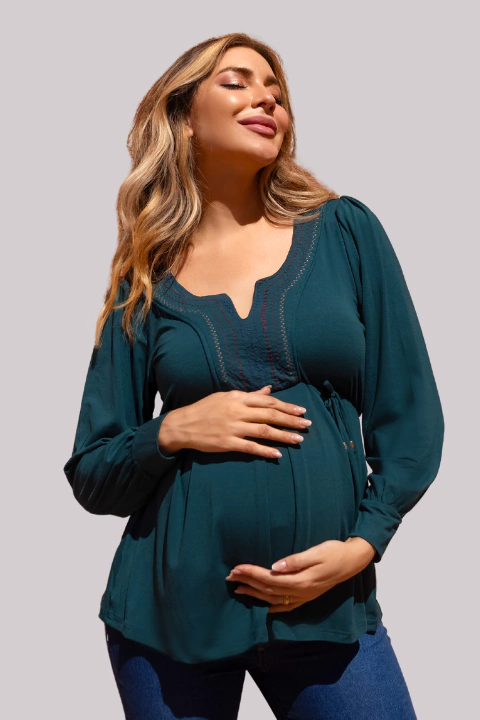 Bata Gestante com Aplique Bordada Inverno - PL - comprar online