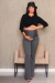 Calça Gestante Flare de Moletinho - Mescla - D'Rafa - Moda Gestante