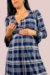 Vestido Gestante e Amamentação - Mary Xadrez AZUL na internet