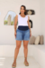 Shorts Gestante Jeans com Elastano - D'Rafa - Moda Gestante