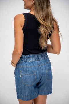 Shorts Gestante Elástico - Denim - comprar online