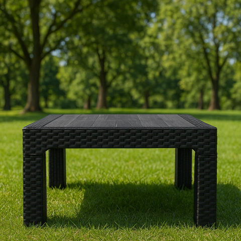 Mesa Ratona Plastica simil Ratan 90 X 90 Alejo - comprar online