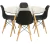 Juego De Comedor Mesa Redonda Vidrio 100cm + 4 Sillas Eames - MÁS QUE SILLAS
