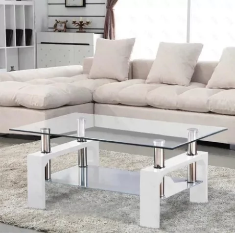 Mesa Ratona Vidrio Moderna 110 X 60 Elliot