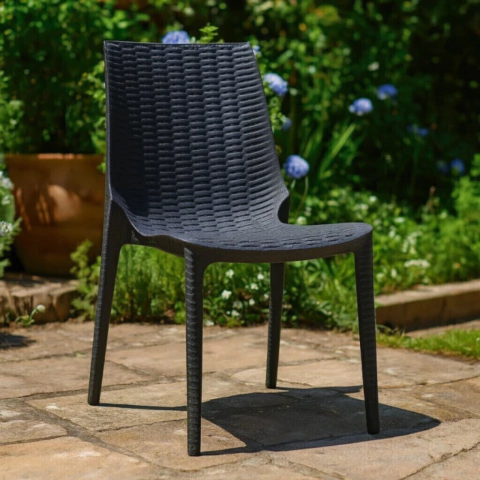 Silla Plástica Simil Rattan Harmony - comprar online