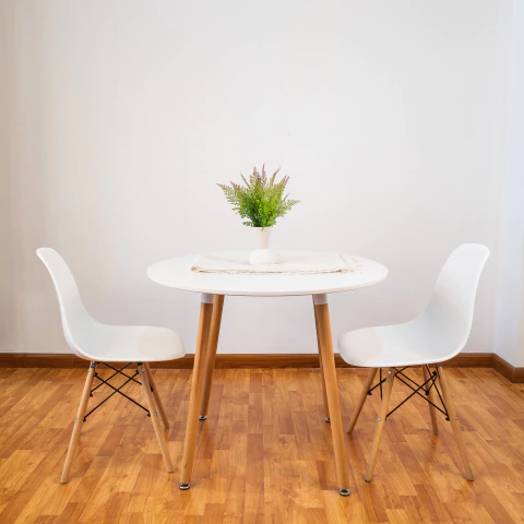 Juego De Comedor Mesa Redonda 90cm + 2 Sillas Eames - comprar online