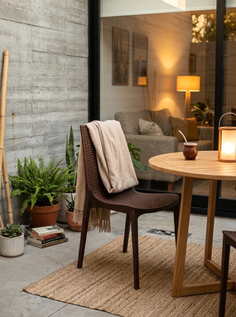 Silla Plástica Simil Rattan Harmony - comprar online