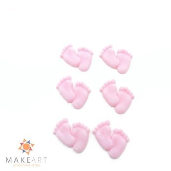 APLIQUE MINI PEZINHOS ROSA PCT 12 UND