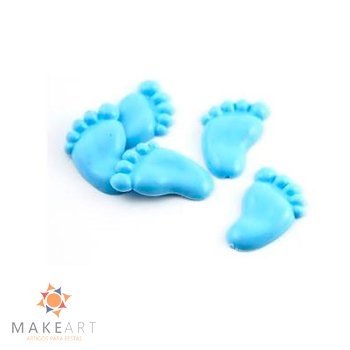 APLIQUE MINI PEZINHOS AZUL BEBÊ PCT 12 UND