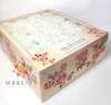 FORMA DECORATIVA PARA BOMBONS BELA, BRANCO CXA 40 UND