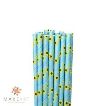 CANUDO DE PAPEL AZUL GIRASSOL PCT 20 UND