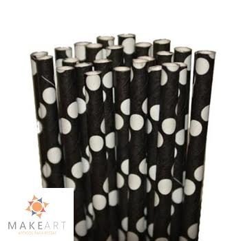CANUDO DE PAPEL POÁ PRETO PCT 25 UND