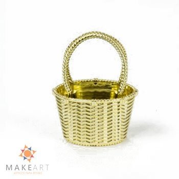 CESTINHO ORGANZA DOURADO PTC 12 UND