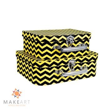DUPLA MALETA AMARELO E PRETO