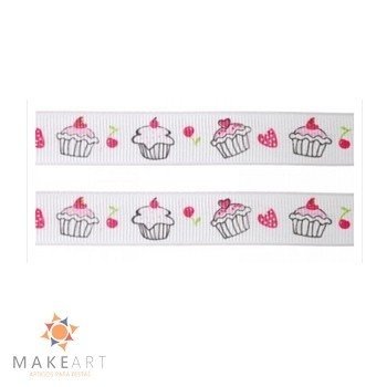 FITA GORGURÃO CUPCAKE 16MM BRANCO