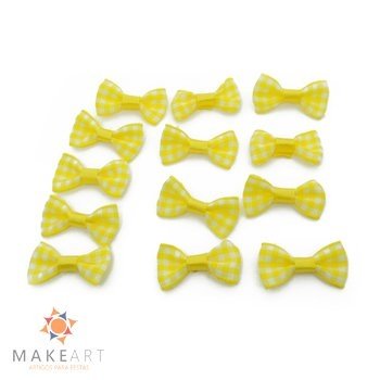 APLIQUE LAÇO XADREZ AMARELO PCT 25 UND