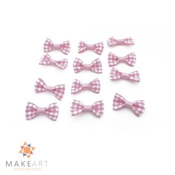 APLIQUE LAÇO XADREZ ROSA BEBÊ PCT 25 UND