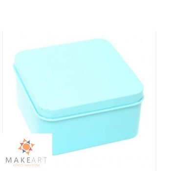 LATA QUADRADA PEQUENA AZUL TIFFANY PCT 12 UND