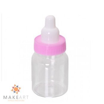 MINI MAMADEIRA PLÁSTICO TAMPA ROSA PCT 12 UND