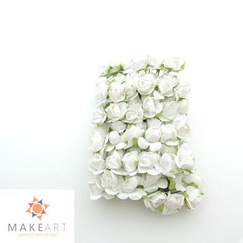 MINI ROSA DE PAPEL BRANCO PCT 144 UND