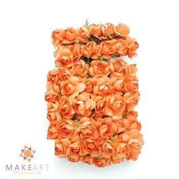 MINI ROSA DE PAPEL LARANJADO PCT 144 UND