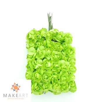 MINI ROSA DE PAPEL VERDE PCT 144 UND