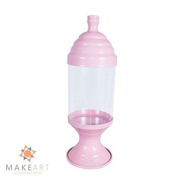 POTE DE ACRÍLICO GRANDE ROSA BEBÊ