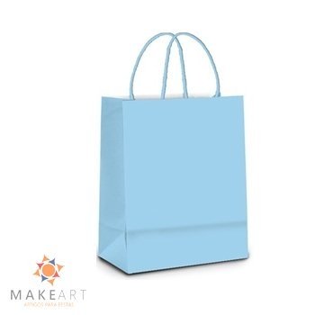 SACOLA KRAFT LISA AZUL BEBÊ