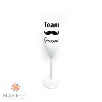 TAÇA CHAMPANHE TEAM GROOM BRANCO