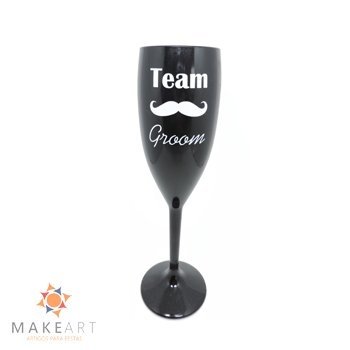 TAÇA CHAMPANHE TEAM GROOM PRETO