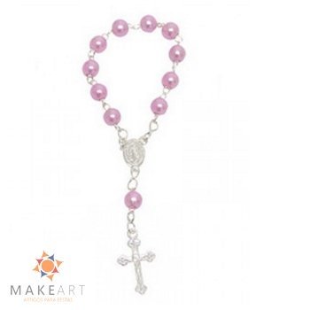 MINI TERÇO TRADICIONAL ROSA PCT 12 UND