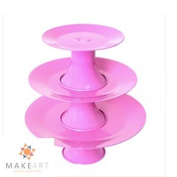 TRIO TORRE DE METAL ROSA PINK