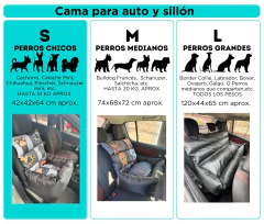 CAMA AUTO y SILLÓN S CHICO mestizos gris - Mundo Pepa Pets