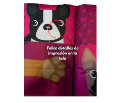 COLCHONETA PERRO GRANDE - BULLDOG FRANCES FUCSIA - OUTLET - comprar online