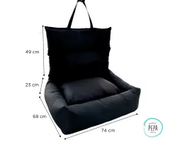 CAMA AUTO y SILLÓN M perros medianos negro - tienda online