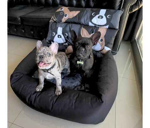 CAMA AUTO y SILLÓN M Mediana BULLDOG FRANCES negro - comprar online